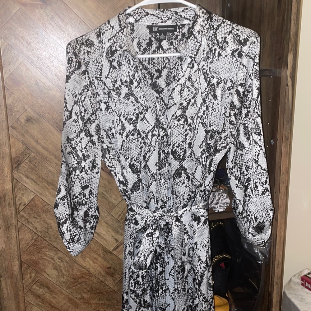 Long snake print sheer dress or shacket